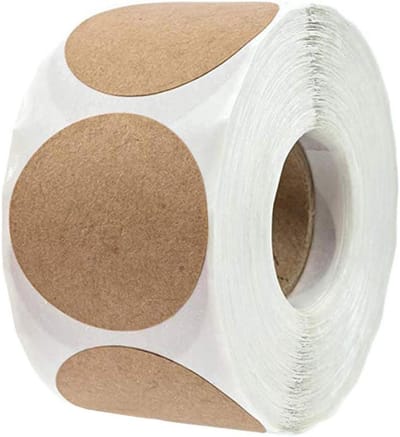 Ronde Bruine Kraft Stickers voor Winkeliers, Creatieve Projecten en Organisatie - 500 Stuks voor Prijslabels en Inmaaketiketten