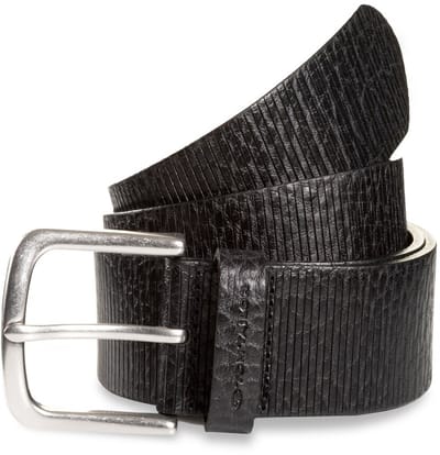 Tom Tailor - TTROY Leren riem met afgeronde gesp - Maat 105 - black uni