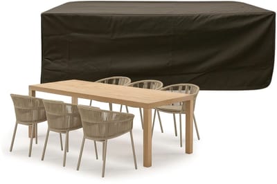 Tuinsethoes rechthoekig 600D Luxe Donker Bruin - 210 x 125 x 85