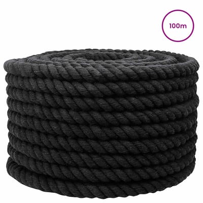 vidaXL - Katoenen - Touw - 20 - mm - 100 - m - Zwart - 100% - katoen