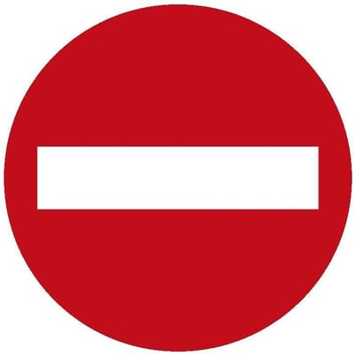 Verboden in te rijden bord, kunststof, C2 300 mm