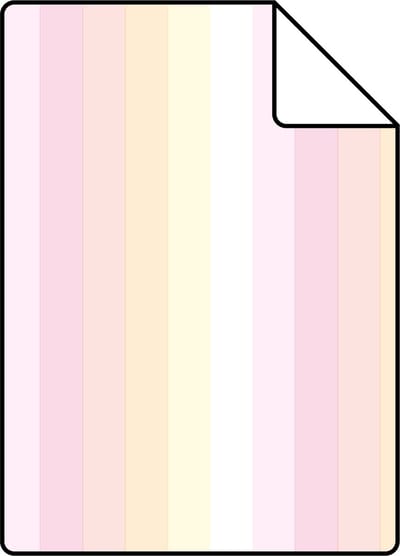 Proefstaal ESTAhome behang strepen regenboog licht roze en beige - 26.5 x 21 cm - 138924-S