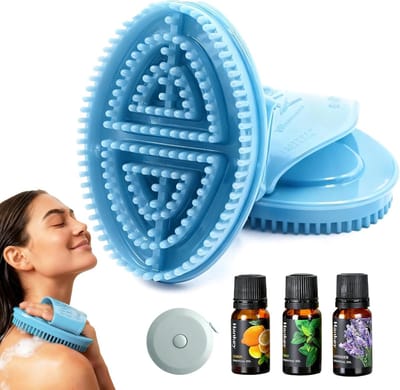 Bad Body Borstel - Douche Borstel Set - Huidverzorging Reiniging - Zachte Scrub Ervaring - 2 Stuks - Blauw