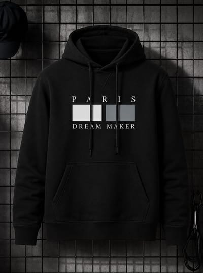 Hoodie heren – sportkleding heren – trainingspak heren look – 70% katoen – PARIS design – moderne streetwear hoodie - M