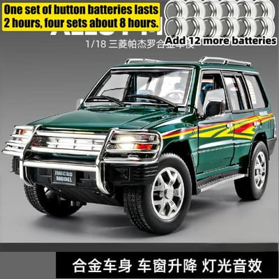 1:18 Mitsubishi Pajero 2e V33 Off Road SUV Legering Metaal Diecast Modelauto Huisdecoratie Desktop Display Ornament Voor Vriend