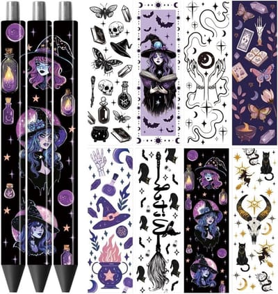 UV DTF Pen Wraps Transfer Stickers - 48 Stuks Waterdichte HD Print Zelfklevende Decals voor Persoonlijke DIY Potlood en Pen Creaties en Cadeaus