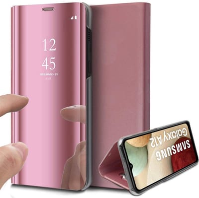 Hoesje geschikt voor Samsung Galaxy A12 - Book Case Spiegel Roségoud