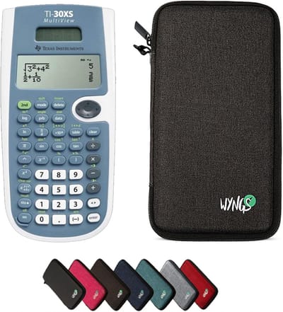 SnelShoppen - CALCUSO Basispakket Donkergrijs met Rekenmachine TI-30XS MultiView - Ideaal voor School, Studie en Thuisgebruik