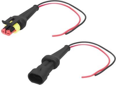 IP67 connector set - 20cm kabel - 12 tot 24 Volt - 2 pin superseal