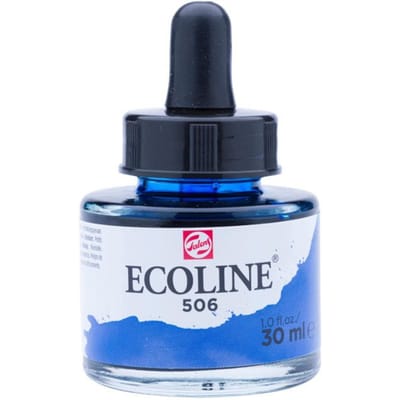 Encre aquarelle Ecoline 30ml 506 Outremer foncé Royal Talens