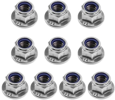 Dailygoods- Borgmoer M10 - Zeskantflensmoer - Roestvrij Staal - Corrosiebestendig - 10 Stuks - Eenvoudig te Installeren - Moeren