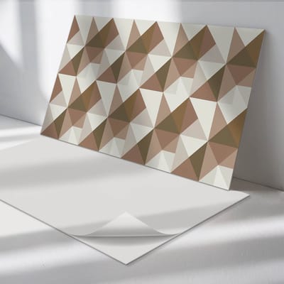 Wallfluent Vinyl Wandpaneel - Geometrie in driehoeken Zelfklevende Wandbekleding - 100 cm x 50 cm - Bruin Vinyl Wandpaneel - 1 stuk - Rechthoekig Wandbekleding Vinyl - Texturen Wandpaneel - Wandpaneel PVC - Wandpaneel Keuken en Badkamer
