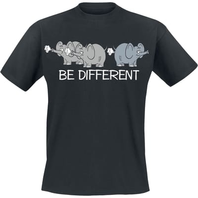 Tierisch - Fun T-shirt - Be Different - L tot 4XL - voor Mannen - zwart