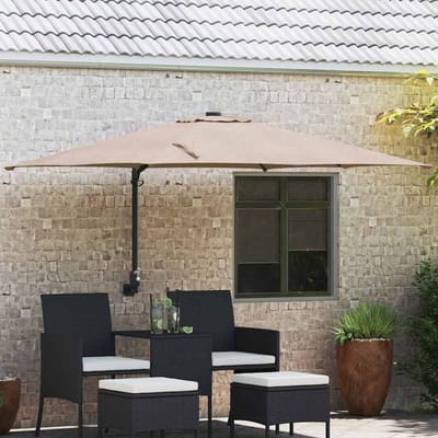 vidaXL Tuinparasol 248,5 x 247,5 x 160 cm Polyester en staal Taupe