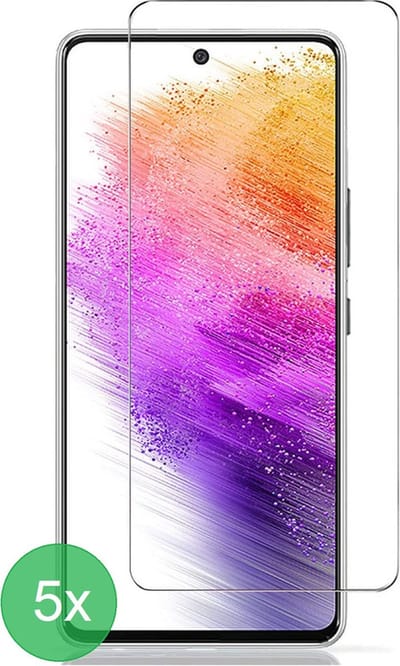 Geschikt Voor: Samsung Galaxy A73 5G Screenprotector 5x - screen protector - glas - bescherm - beschermglas - ZT Accessoires