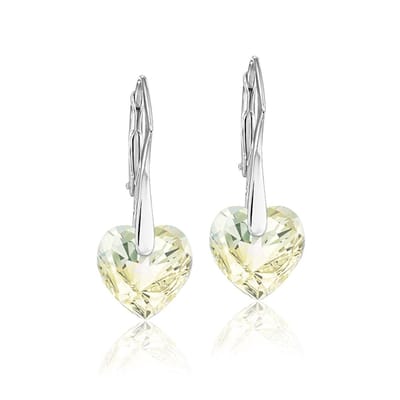Montebello Oorbellen Lily HZ46 - Swarovski Hart - 925 Zilver Gerhod. - Ø10mm - 25mm