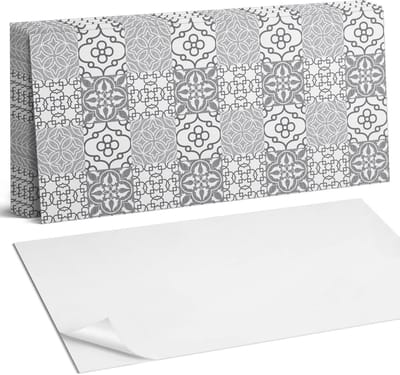 Coloray Plaktegels - Geometrische patronen in de lay-out Wandtegel Zelfklevend - 60 cm x 30 cm - Grijs Plaktegels - 6 stuks - Rechthoek PVC Tegels - Plaktegels Keuken - Zelfklevende Vloertegels Badkamer - Vinyl Tegels Zelfklevend - Portugese Tegels