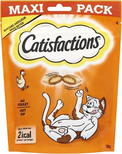 3x Catisfactions Snacks - Kattensnoepjes - Kip 180g