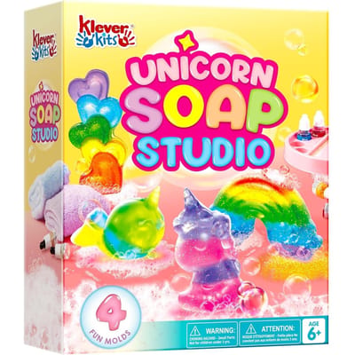 Kit de Fabrication de Savon Licorne Loisirs Créatifs Filles Projet DIY conçu pour les Enfants Date de Naissance Cadeau de Noël Jeu STEM Cadeaux Adolescents multi