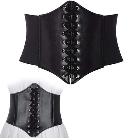 Brede elastische tailleband met veters, corset riem dames, tailleband paleo-stijl.
