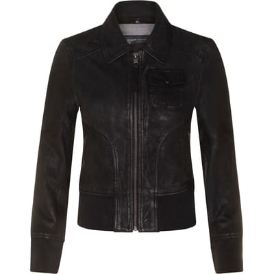 Dames leren MA-1 Varsity jack-Ann Arbor
