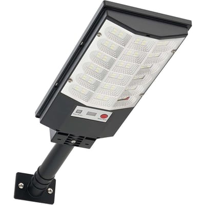 Lot de 4 lampadaires solaires 500 W pour extérieur, 50000 lm, Éclairage de parking commercial du crépuscule à l'aube, Lampe de sécurité LED projecteur avec détecteur de mouvement, IP65
