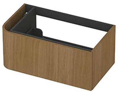 INK - Links Afgeronde Onderkast Fineer 1 Lade Softclose met Gefreesd Front Tbv Grepen - 800x450x350 Mm - Light Veneer