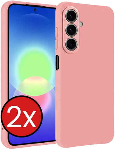Hoesje - 2 Stuks - Geschikt voor Samsung Galaxy A27 - Sterk & Shockproof - Telefoonhoes - Back Cover - Case Siliconen - Telefoon Hoes - Lichtroze