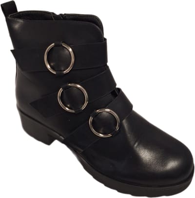 LUCKYSHOES-3 GESPEN BOOTS-LEDERLOOK-4CM HAK-ZIJRITS-39