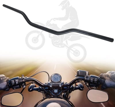 Motorfiets Stuur - Cross Stuur - Offroad Rijden - CNC Aluminium - 22mm Klemming - Zwart