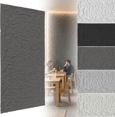 ACXIN Wandpanelen 3D - Wandpanelen Steenlook Muurpanelen Wandbekleding PU Waterdicht Badkamer Woonkamer Keuken - 120x60cm - 5cm Dik - Zwart - 2 Stuks
