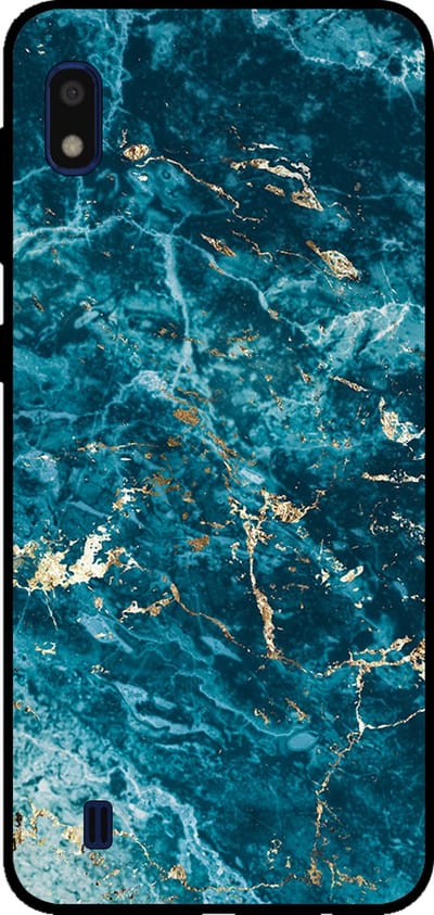 Smartphonica Telefoonhoesje voor Samsung Galaxy A10 met marmer opdruk - TPU backcover case marble design - Blauw geschikt voor Samsung Galaxy A10