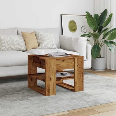 vidaXL - Salontafel - 55,5x55x45 - cm - bewerkt - hout - oud - houtkleurig