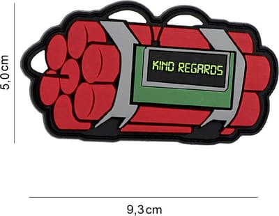 Embleem 3D PVC Kind regards rood