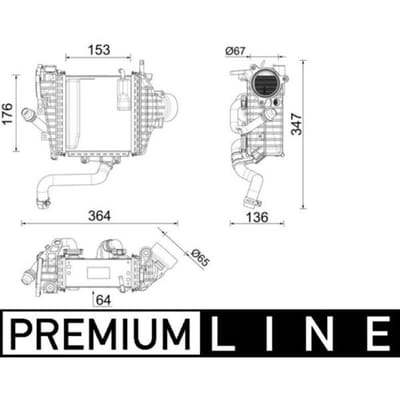 Lage-temperatuurRadiator, laadluchtRadiator BEHR MAHLE CI 641 000P