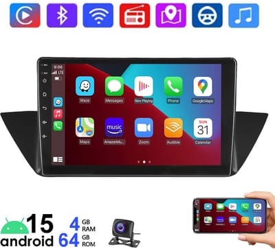 ESSGOO 10 inch CarPlay autoradio geschikt voor BMW X1 E84 2010-2015 - Draadloos Apple CarPlay & Android Auto - 4GB + 64GB - Android 15 - Bluetooth WIFI RDS FM - Achteruitrijcamera