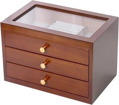 Sieradendoos Organizer - Juwelendoosje Houder - Sieraden Opbergen - Houten Constructie - 1 stuk - Houtkleur