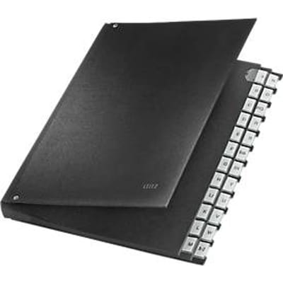 LEITZ® sorteermap, voor A4, alfabetisch, 26 waaiers, grijs karton, zwart