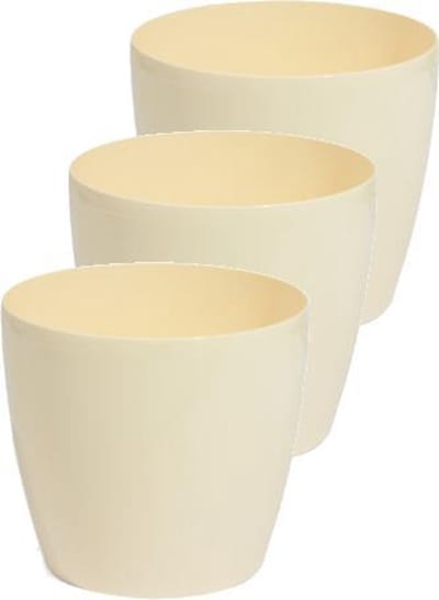 Bloempot Rond Duo 12cm CREME Prosperplast / 3 STUKS ! /