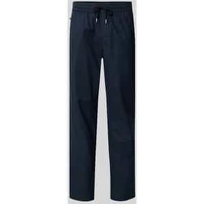 Straight fit linnenbroek met elastische band Model 'Barton'