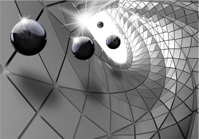 Fotobehangkoning - Behang - Vliesbehang - Fotobehang - Steel Illusion - Staal - 3D - 150 x 105 cm