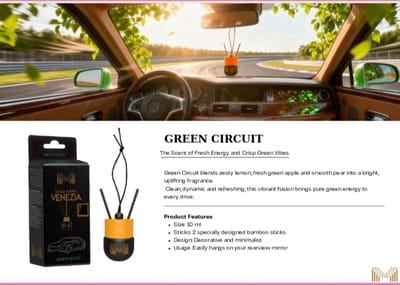 Maxxima Venezia Luxe AutoParfum – Green Circuit – Hangende Geurdiffuser met Bamboe Sticks – 10 ml – Fris & Fruitig