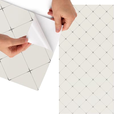 Tulup Meubelfolie - Geometrische rhomben Wrapfolie Keuken - 65x130 cm - Romig Meubelfolie - Meubel Wrap Folie - Scandinavisch Meubelfolie - Plakfolie Meubels - Keuken decoratie - Achtergronden en patronen