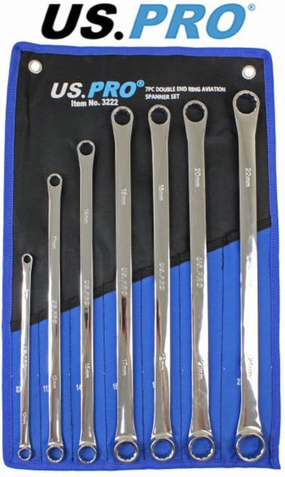 Ringsleutelset extra lang 8 tot 25 mm 7-delig