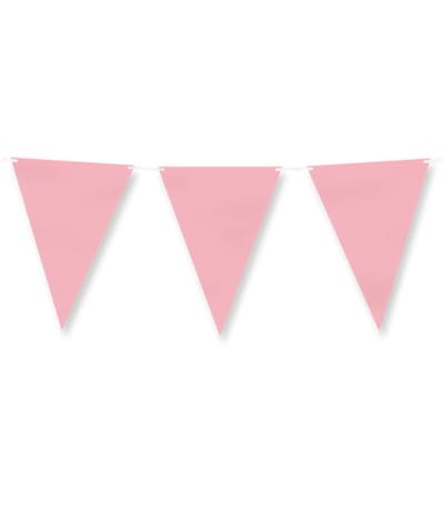 Vlaggenlijn - 6m - pastel roze - papier