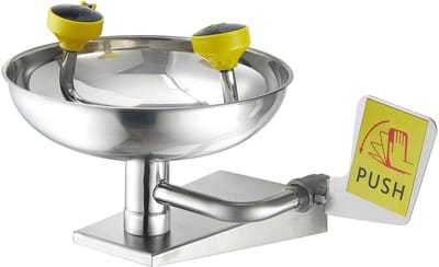 Oogspoelstation 27 Cm, Wandgemonteerde Roestvrijstalen Oogdouche, Noodwasbak 410 X 330 X 240 Mm, Oogreinigingsapparaat voor Laboratoria, Fabrieken, Scholen en Bouwplaatsen