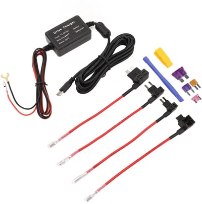 Dailygoody - Dash Cam Hardwire Kit - Laagspanningsbeveiliging - Ideaal voor GPS - 12V naar 5V - 3,2M Kabel - Geschikt voor Auto's