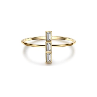 Gems München Dames Dames ring 925 sterling zilver Zirkonia 54 Geelgoud 32019733