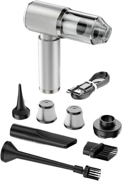 Draagbare Stofzuiger - Mini Reiniger - Auto Interieur - Krachtige Zuigkracht - 500 ml Capaciteit - Zilver