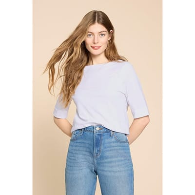 White Stuff Sydney Boat Neck Tee Brilliant White Size: 14 | T-Shirts Outlet | Dames | Wit